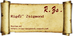 Rigó Zsigmond névjegykártya