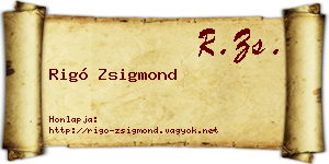 Rigó Zsigmond névjegykártya